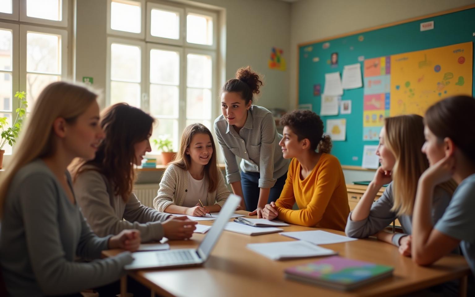 Classe diversifiée en train d\'apprendre